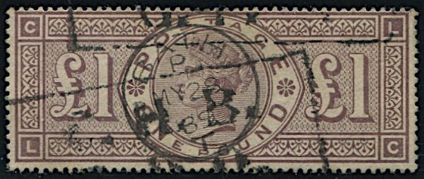 1888, Great Britain,  1 brown-lilac, wmk three orbs.  - Asta Filatelia e Storia Postale - Associazione Nazionale - Case d'Asta italiane