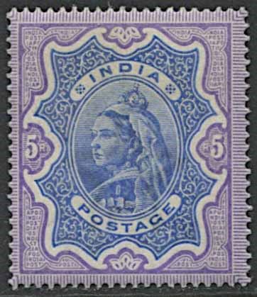 1895, India, Q. Victoria.  - Asta Filatelia e Storia Postale - Associazione Nazionale - Case d'Asta italiane