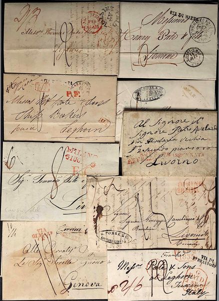 1830/1850, Antichi Stati Italiani, 30 lettere prefilateliche.  - Asta Filatelia e Storia Postale - Associazione Nazionale - Case d'Asta italiane