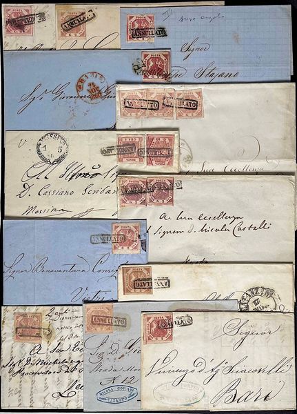 1858/1860, Antichi Stati, Regno di Napoli, 80 lettere.  - Asta Filatelia e Storia Postale - Associazione Nazionale - Case d'Asta italiane