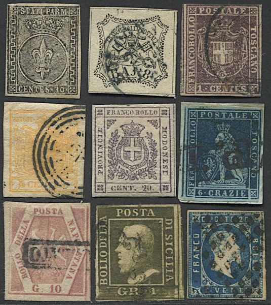 1850/1868, Antichi Stati Italiani, piccola collezione di 95 esemplari.  - Asta Filatelia e Storia Postale - Associazione Nazionale - Case d'Asta italiane