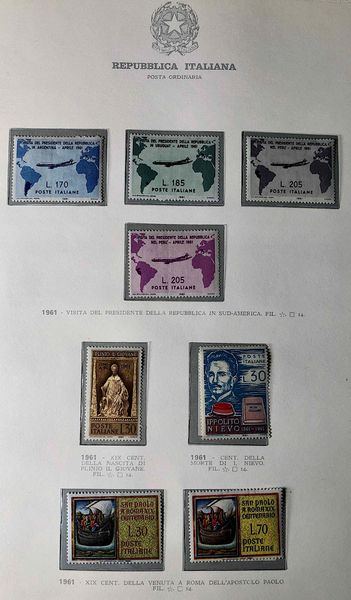 1945/68, Repubblica Italiana, collezione completa.  - Asta Filatelia e Storia Postale - Associazione Nazionale - Case d'Asta italiane