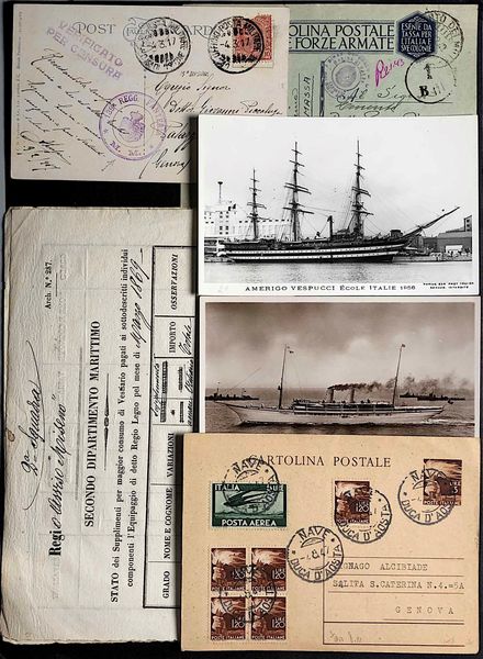 1890/1945, Navigazione, cartoline.  - Asta Filatelia e Storia Postale - Associazione Nazionale - Case d'Asta italiane