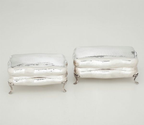 Due scatole in argento. Argenteria veneta del XX-XXI secolo  - Asta Argenti - Associazione Nazionale - Case d'Asta italiane