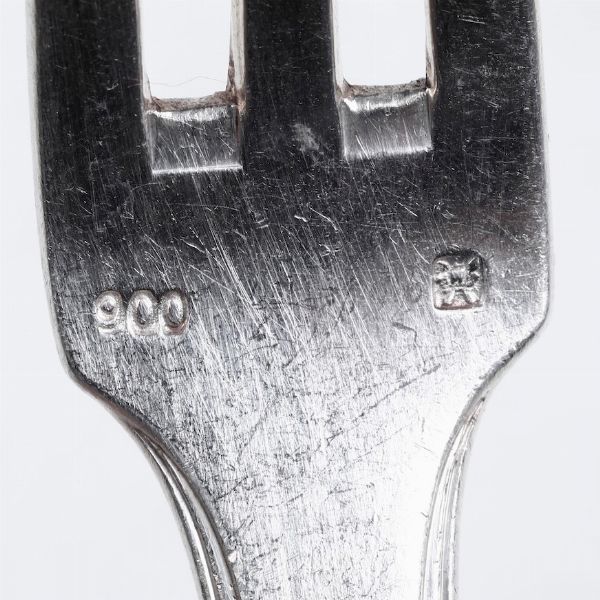 Servizio di posate in argento 900 (incompleto), XX secolo  - Asta Argenti - Associazione Nazionale - Case d'Asta italiane