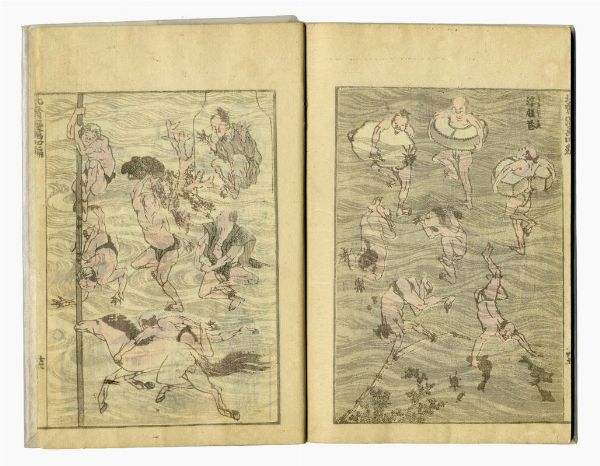 KATSUSHIKA HOKUSAI : Densin kaishu / Hokusai manga.  - Asta Stampe, disegni e dipinti antichi, moderni e contemporanei - Associazione Nazionale - Case d'Asta italiane