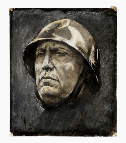 Enrico Sacchetti : Benito Mussolini.  - Asta Stampe, disegni e dipinti antichi, moderni e contemporanei - Associazione Nazionale - Case d'Asta italiane