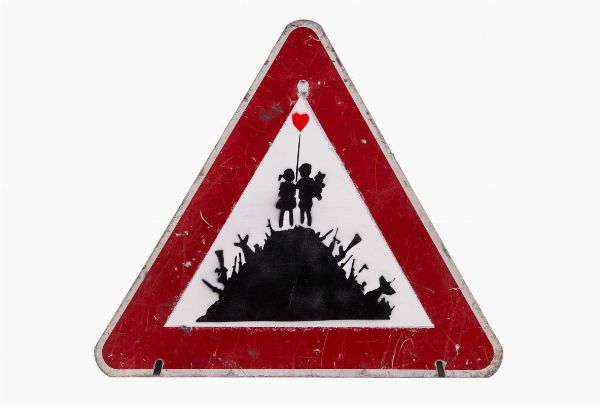 Banksy : Road sign.  - Asta Stampe, disegni e dipinti antichi, moderni e contemporanei - Associazione Nazionale - Case d'Asta italiane