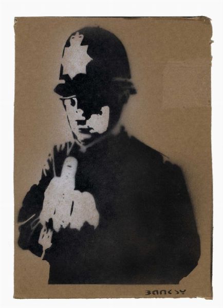 Banksy : Rude cooper.  - Asta Stampe, disegni e dipinti antichi, moderni e contemporanei - Associazione Nazionale - Case d'Asta italiane