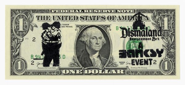 Banksy : Dismal dollar with the kissing coppers.  - Asta Stampe, disegni e dipinti antichi, moderni e contemporanei - Associazione Nazionale - Case d'Asta italiane
