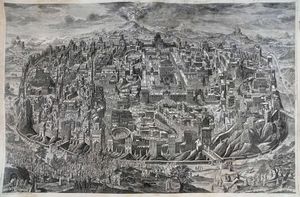 JOHANN DANIEL HERTZ - Veduta immaginaria di Gerusalemme.