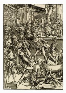 Albrecht Dürer - I quattro cavalieri dell'Apocalisse / Martirio di San Giovanni Evangelista.
