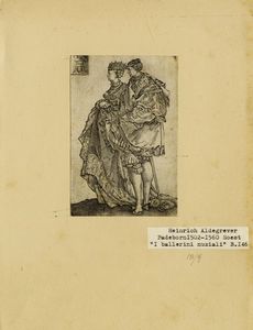 HEINRICH ALDEGREVER - Coppia danzante di profilo volta a sinistra.