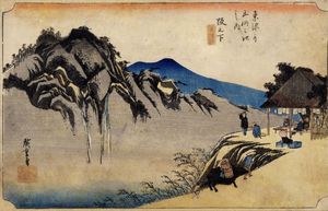 Ando Hiroshige - Sakanoshita, Fudesute mine (Sakanoshita: la montagna Fudesute).