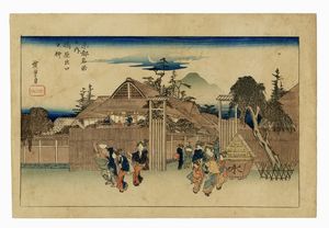 Ando Hiroshige - Shimabara Deguchi no Yanagi (Salici all'ingresso di Shimahara).