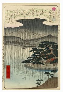 Ando Hiroshige - Karasaki yau (Notte di pioggia a Karasaki).