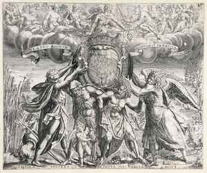 MATTHUS GREUTER - Allegoria di casa Farnese.