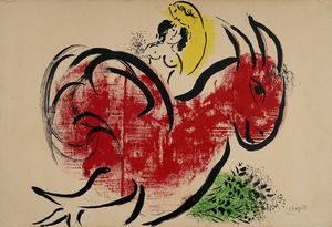 Marc Chagall - Le coq rouge.