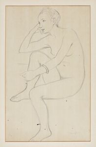 Cesare Breveglieri - Nudo femminile seduto.