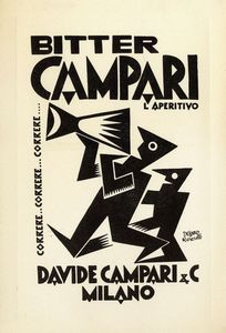FORTUNATO DEPERO - Lotto composto di 3 piccoli manifesti per Campari.