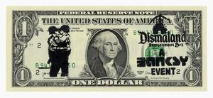 Banksy - Dismal dollar with the kissing coppers.