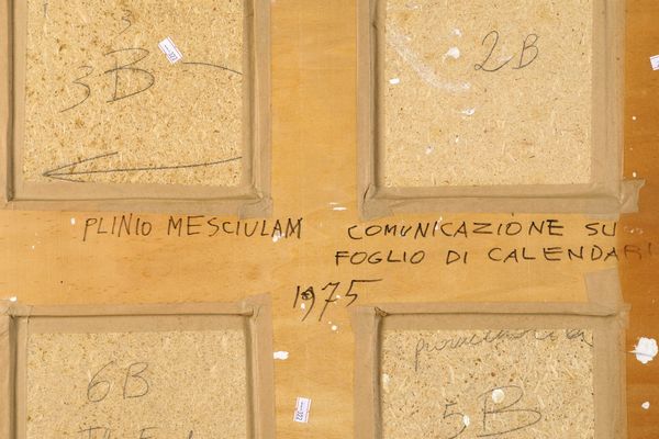 ,Plinio Mesciulam : Comunicazione su foglio di calendario  - Asta Arte moderna - Associazione Nazionale - Case d'Asta italiane