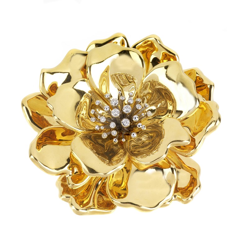 Spilla A Forma Di Rosa In Mussola - Fermaglio Per Capelli Elegante Per Matrimoni E Feste - Foto 12