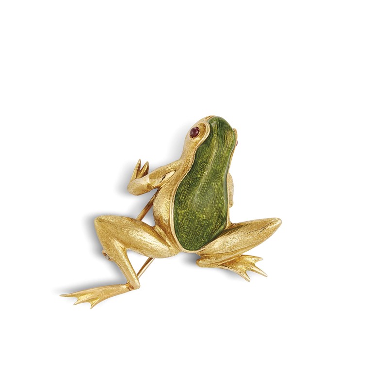 Spilla A Forma Di Rana Con Foglia Di Loto - Gioiello In Lega Per Donne, Regalo Innovativo - Foto 14